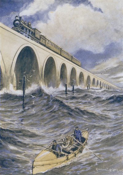 一座伟大的铁路桥，佛罗里达，美国 作者 莱西之后的查尔斯·约翰·德